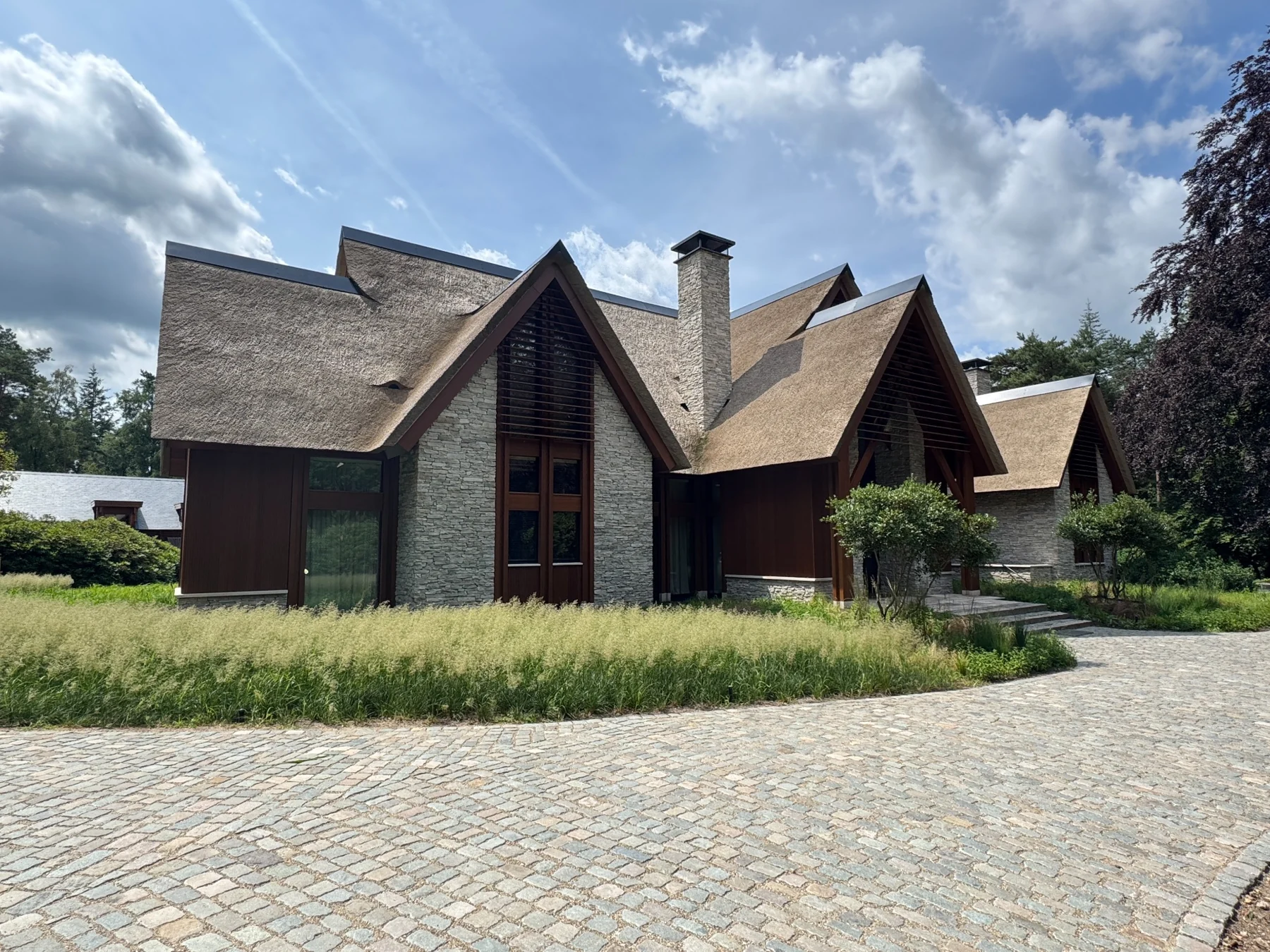 Rieten dak van een villa in Overijssel